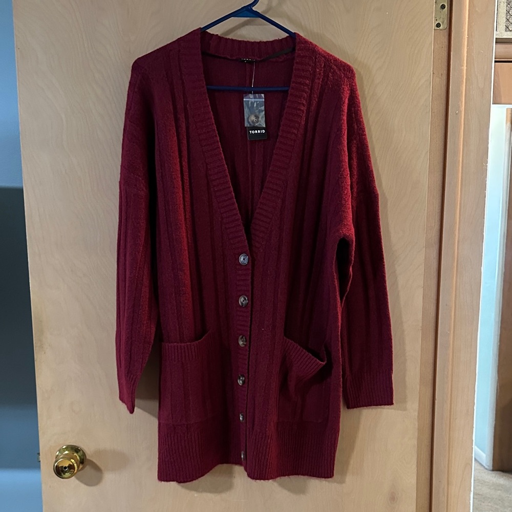 Torrid Deep Red Cardigan Sweater